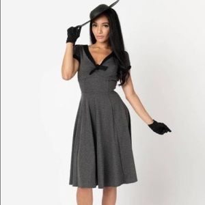 Unique Vintage Natalie Dress Grey Black NWT XL